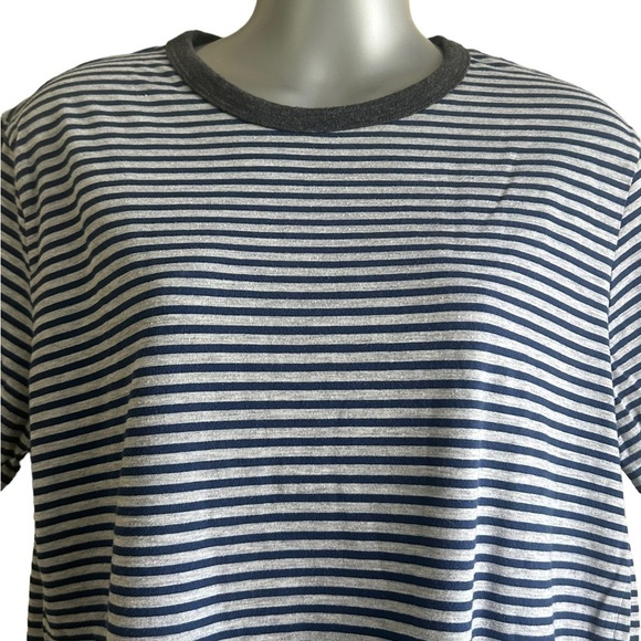Broken English Grey and Navy Striped Crewneck Tee • Used • Size: Large - Picture 9 of 9
